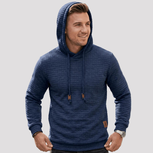 Men's Check Pattern Hoodie-Rilvana