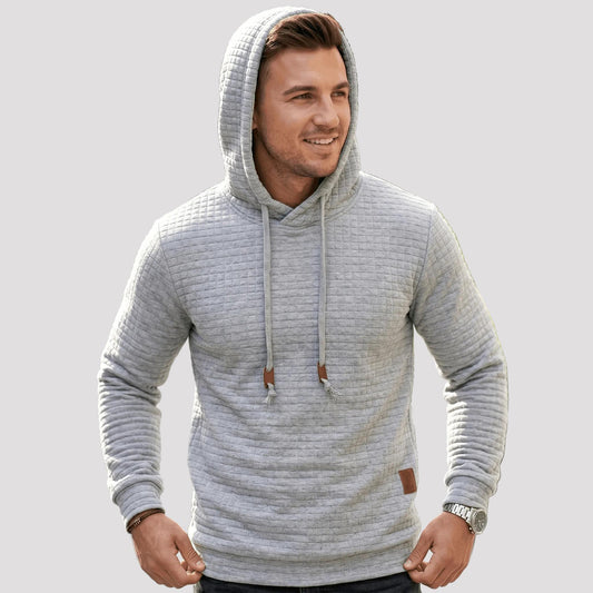 Men's Check Pattern Hoodie-Rilvana