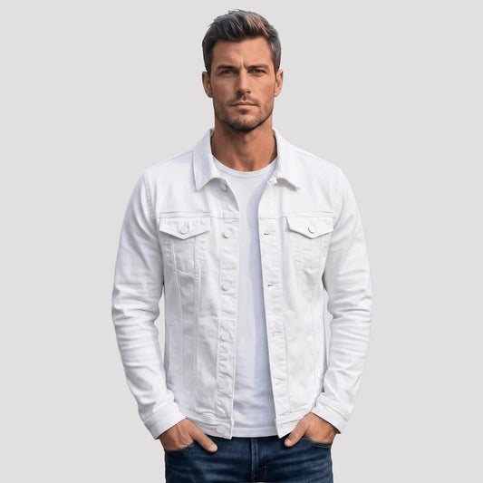 Men's Denim Jacket with Multiple Pockets-Rilvana