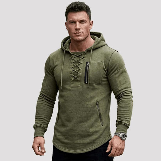 Men's Lace-Up Hoodie-Rilvana