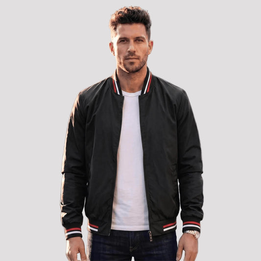 Men's Lightweight Cotton Bomber Jacket-Rilvana