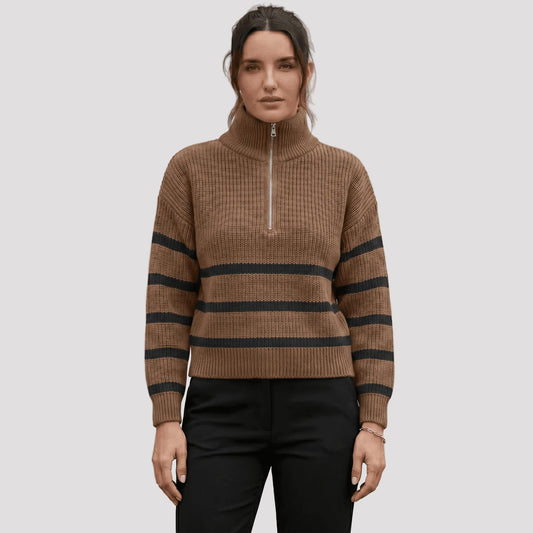 Women's Knitted V-Neck Sweater-Rilvana