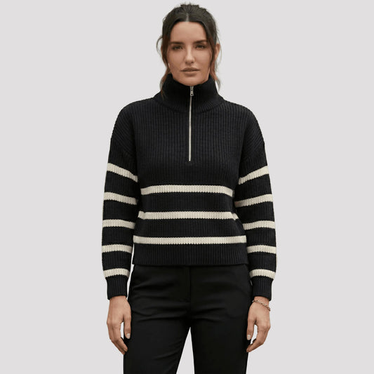 Women's Knitted V-Neck Sweater-Rilvana