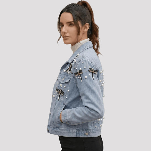 Women's Relaxed Fit Denim Jacket-Rilvana