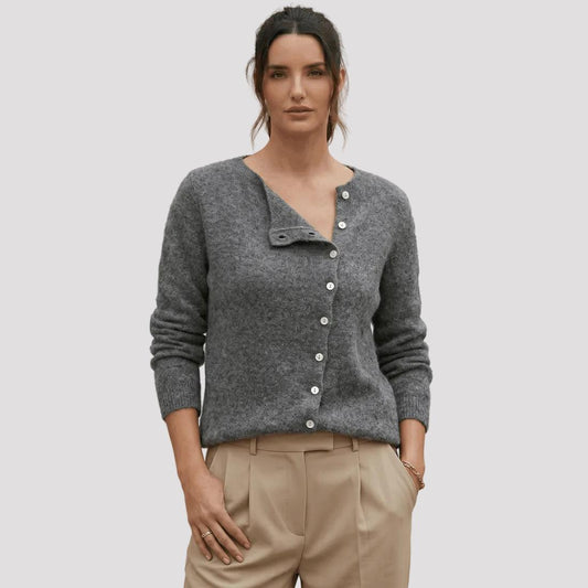 Women's Relaxed Fit Knit Button Sweater-Rilvana